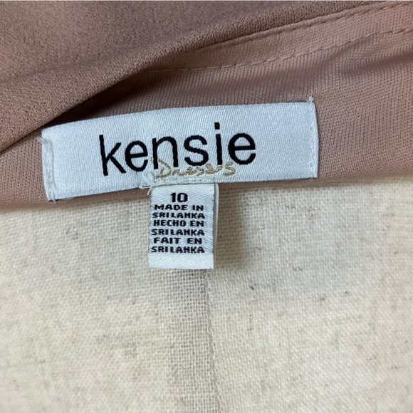Kensie Tie Front Blouson Dress. Tan Blush Size 10 #1333 NWT - Picture 8 of 12